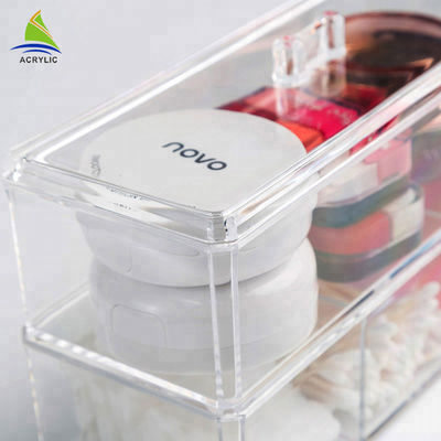 Dalam Kualitas Tinggi 2 Laci Makeup Organizer Kosmetik Akrilik