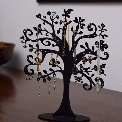 Display Perhiasan Akrilik Transparan Kustom Hitam Acrylic Pohon Tampilan Untuk Jewely