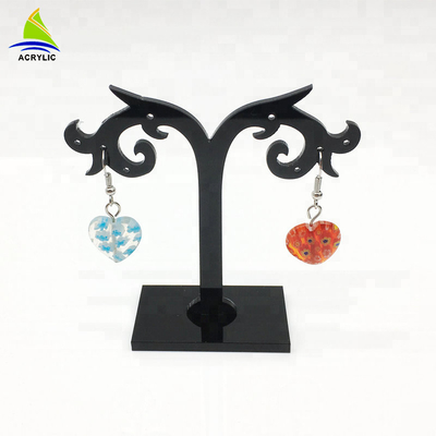 Akrilik elegan Display perhiasan pohon hitam akrilik anting-anting Display Stand Holder Rack