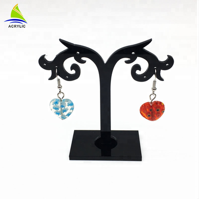 Akrilik elegan Display perhiasan pohon hitam akrilik anting-anting Display Stand Holder Rack