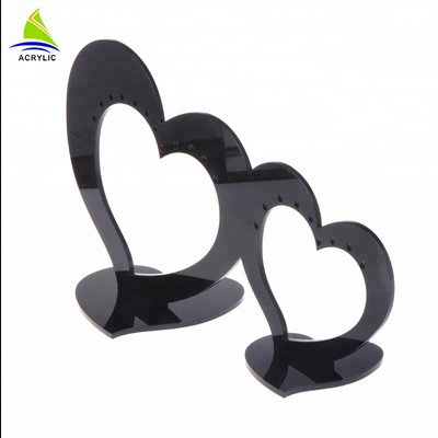 Ritel Display Perhiasan Akrilik Elegan Meja Display Anting-Anting Double Heart