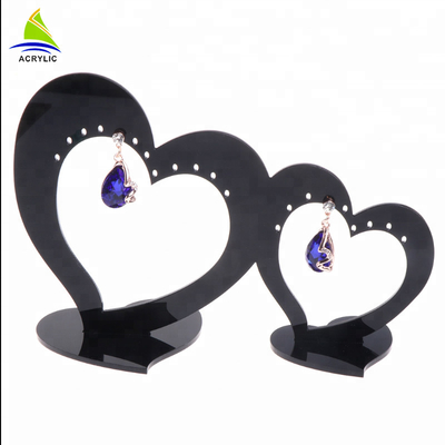 Ritel Display Perhiasan Akrilik Elegan Meja Display Anting-Anting Double Heart