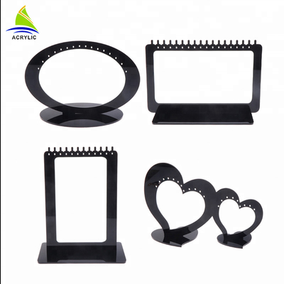 Ritel Display Perhiasan Akrilik Elegan Meja Display Anting-Anting Double Heart