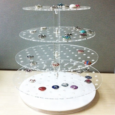 Eco - Friendly Countertop Acrylic Jewelry Holder 3mm Kristal Polishing