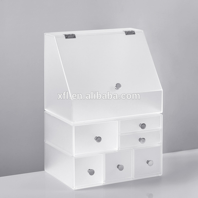 Tampilan Kosmetik Polygon Acrylic Eco - Friendly Acrylic Makeup Storage Box
