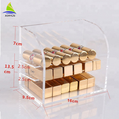Eco - Friendly Acrylic Cosmetic Display Storage Box Untuk Lipsticks Organizer