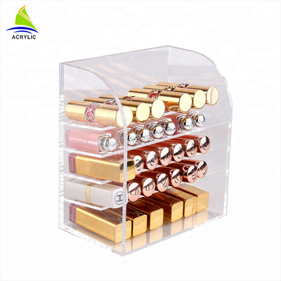 Eco - Friendly Acrylic Cosmetic Display Storage Box Untuk Lipsticks Organizer