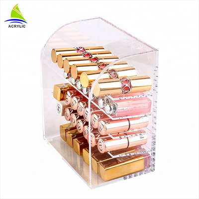 Eco - Friendly Acrylic Cosmetic Display Storage Box Untuk Lipsticks Organizer