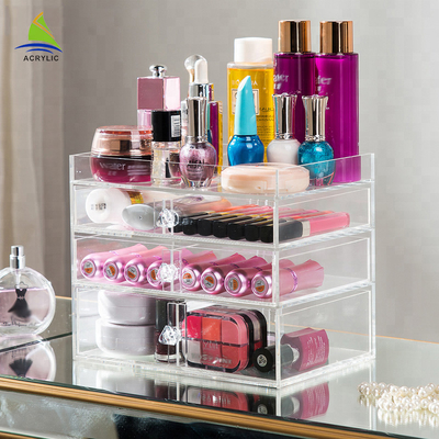 Kualitas 3 Laci Kosmetik Organizer Akrilik