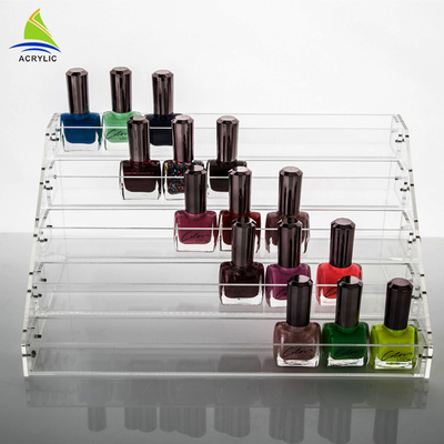 Komersial Jelas Ketebalan Tangga Bentuk Nail Polish Tampilan Stand OEM Service