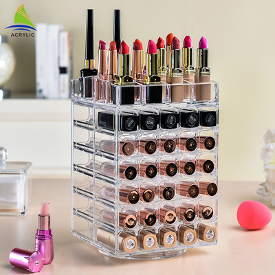 Rotating Acrylic Lipstick Holder Berputar Lipstick Tower 3mm Ketebalan