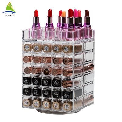 Rotating Acrylic Lipstick Holder Berputar Lipstick Tower 3mm Ketebalan