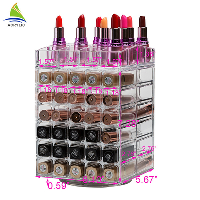 Rotating Acrylic Lipstick Holder Berputar Lipstick Tower 3mm Ketebalan