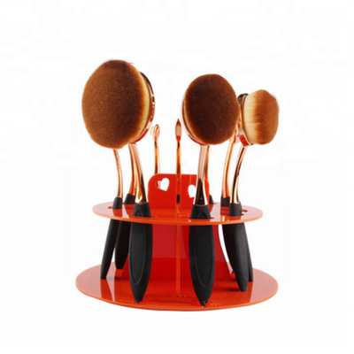Gloss Sikat Gigi Bentuk Acrylic Cosmetic Brush Holder Tampilan Drying Rack