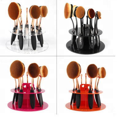 Gloss Sikat Gigi Bentuk Acrylic Cosmetic Brush Holder Tampilan Drying Rack