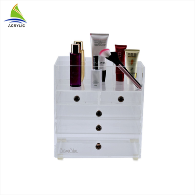 Kotak Display Akrilik Kosmetik Putih Acrylic Drawer Makeup Organizer Kerataan
