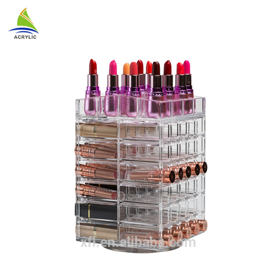 Mode Lipstik Makeup Acrylic Lipstik Tampilan Kotak Kekerasan Tinggi Untuk Penyimpanan