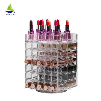 Mode Lipstik Makeup Acrylic Lipstik Tampilan Kotak Kekerasan Tinggi Untuk Penyimpanan