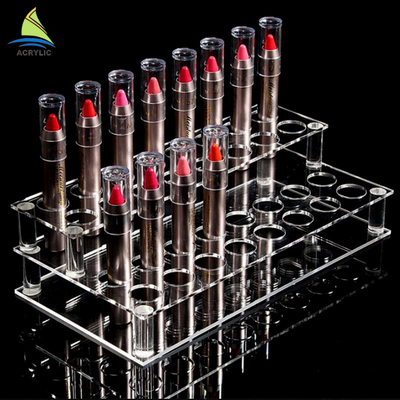 Gloss Acrylic Tiered Display Stand Kosmetik Lipstik Organizer Holder