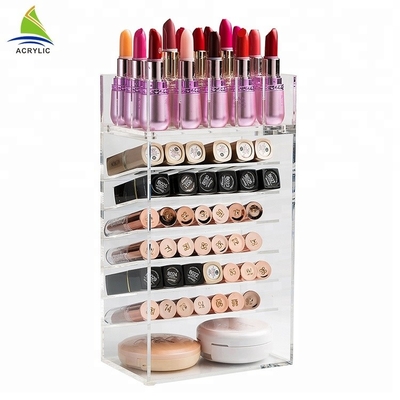 Komersial Acrylic Makeup Lipstik Brush Holder Plexiglass Tampilan Berdiri