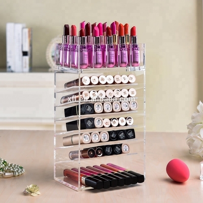 Komersial Acrylic Makeup Lipstik Brush Holder Plexiglass Tampilan Berdiri