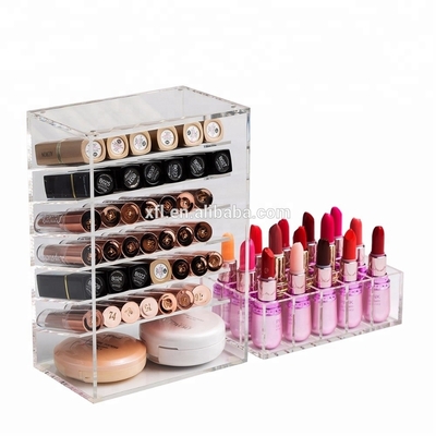 Komersial Acrylic Makeup Lipstik Brush Holder Plexiglass Tampilan Berdiri