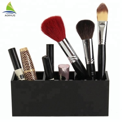 Multi - Fungsional Akrilik Tampilan Kosmetik Hitam Acrylic Makeup Brush Organized Holder Stand