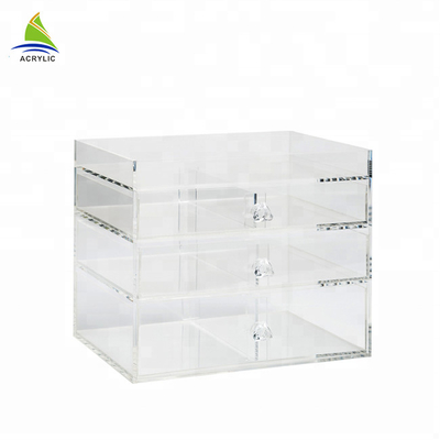 3 lapisan makeup kosmetik organizer akrilik