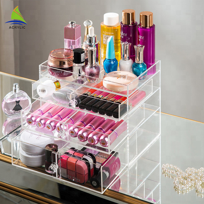 3 lapisan makeup kosmetik organizer akrilik