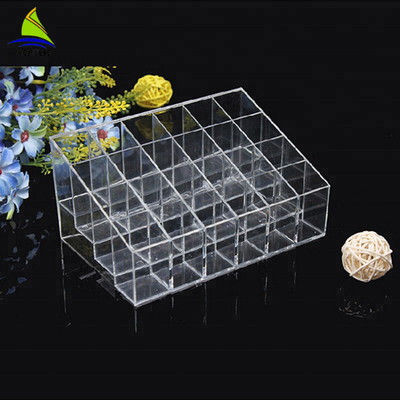 Transparan Acrylic Makeup 24 Grids Lipstik Tampilan Storage / Organizer Box