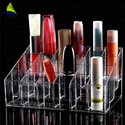 Transparan Acrylic Makeup 24 Grids Lipstik Tampilan Storage / Organizer Box