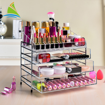 Desktop Plastik Hapus Large Acrylic Cosmetic Organizer