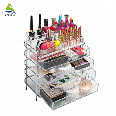 Kecil Plastik Makeup Adjustable Multi-Fungsi Acrylic Kosmetik / make up Organizer