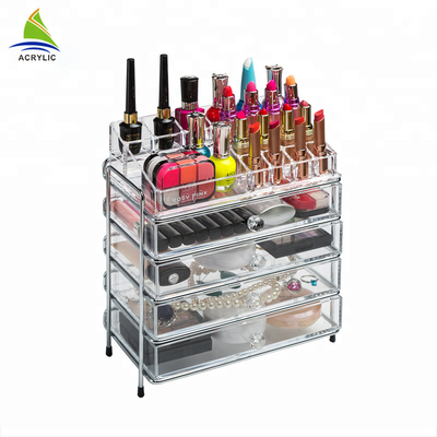 Kecil Plastik Makeup Adjustable Multi-Fungsi Acrylic Kosmetik / make up Organizer