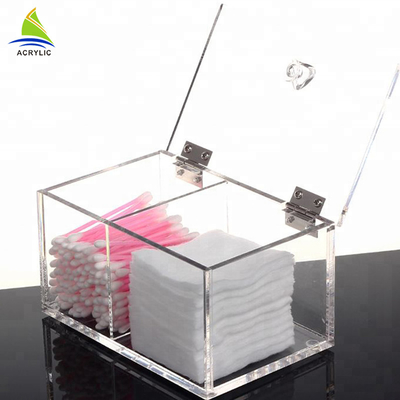 Clear Cotton Pad Dan Q-Tip Organizer Cotton Acrylic Swab Holder