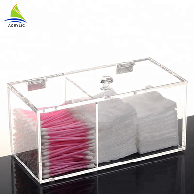 Clear Cotton Pad Dan Q-Tip Organizer Cotton Acrylic Swab Holder