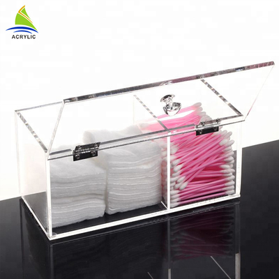 Clear Cotton Pad Dan Q-Tip Organizer Cotton Acrylic Swab Holder