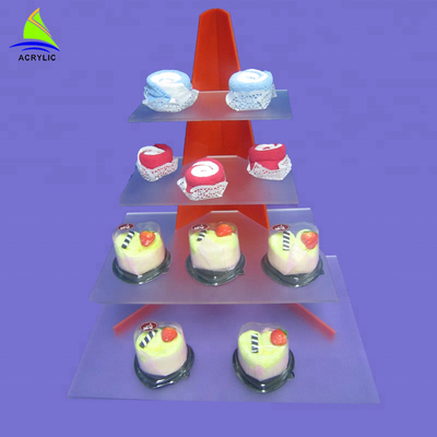 Kustom Acrylic Cake Tray Cupcake Stand Customized Thickness CE Certification