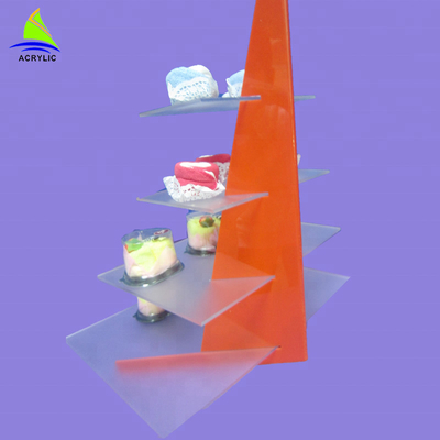 Kustom Acrylic Cake Tray Cupcake Stand Customized Thickness CE Certification