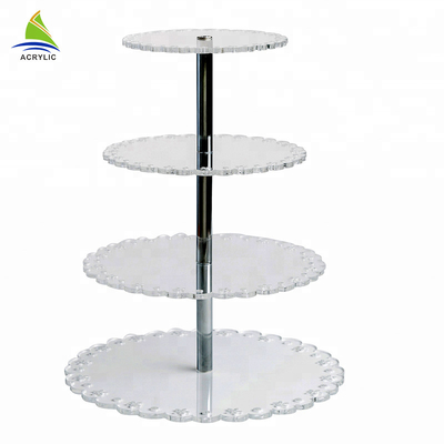 Kualitas terbaik Square Dessert Cupcake Tower Modern Acrylic cake berdiri plastik