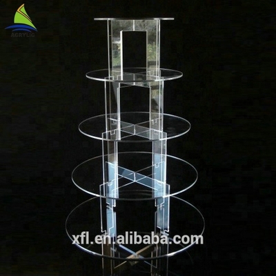 Disesuaikan Crystal Acrylic Cake Tampilan Modern Acrylic Wedding Cake Stand