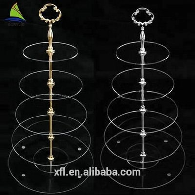 Disesuaikan Crystal Acrylic Cake Tampilan Modern Acrylic Wedding Cake Stand