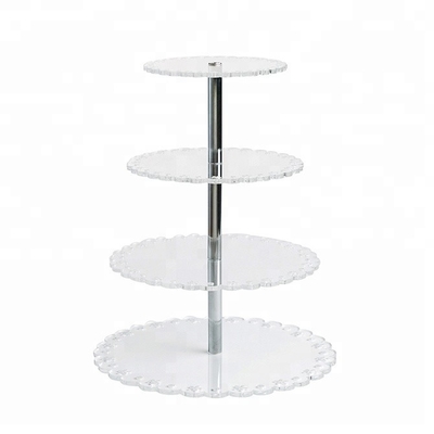 Disesuaikan Crystal Acrylic Cake Tampilan Modern Acrylic Wedding Cake Stand