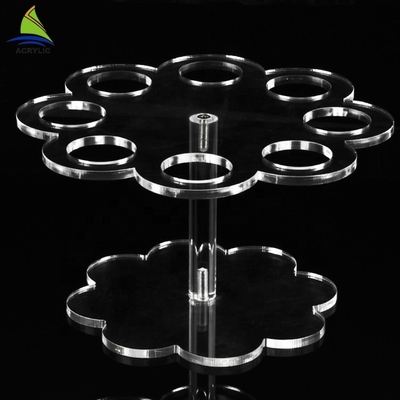 Eco - Friendly Wedding Acrylic Cake Tampilan Lighted Acrylic Crystal Cake Stand