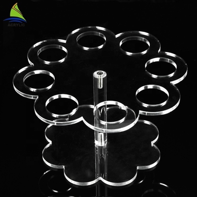 Eco - Friendly Wedding Acrylic Cake Tampilan Lighted Acrylic Crystal Cake Stand