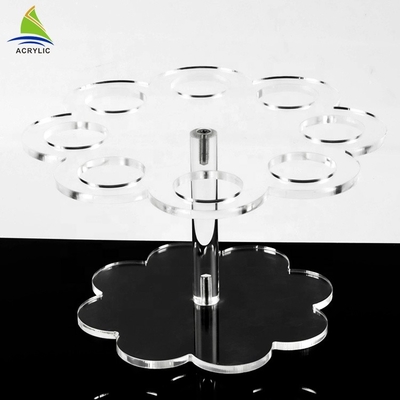 Eco - Friendly Wedding Acrylic Cake Tampilan Lighted Acrylic Crystal Cake Stand