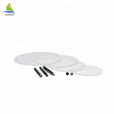 Profesional Empat Lapisan Bulat Acrylic Display Riser Logo Disesuaikan