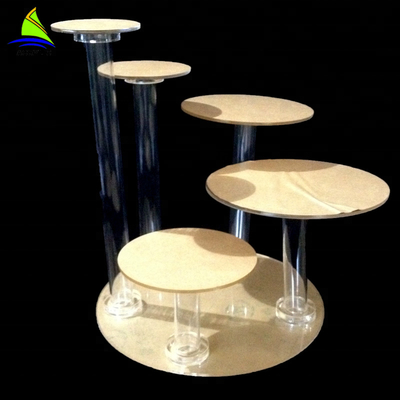 Ritel Durable Acrylic Cake Display Round Display Tablet Cupcake Stand Tower