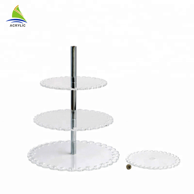 Persegi Dessert Cupcake Tower Acrylic Cake Stand High kekerasan dan kerataan