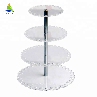 Persegi Dessert Cupcake Tower Acrylic Cake Stand High kekerasan dan kerataan